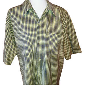 Ocean Current Cotton Button Check Shirt M